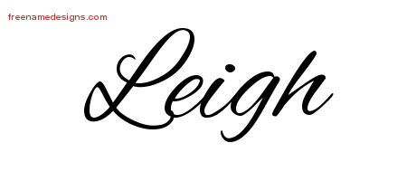 Cursive Name Tattoo Designs Leigh Free Graphic