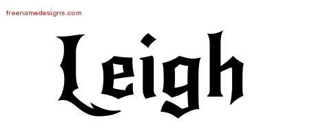 Gothic Name Tattoo Designs Leigh Free Graphic
