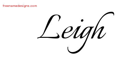Calligraphic Name Tattoo Designs Leigh Free Graphic