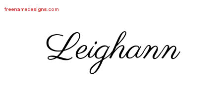 Classic Name Tattoo Designs Leighann Graphic Download