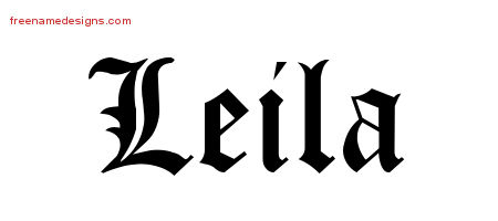 Blackletter Name Tattoo Designs Leila Graphic Download