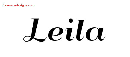 Art Deco Name Tattoo Designs Leila Printable