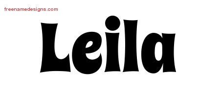 Groovy Name Tattoo Designs Leila Free Lettering