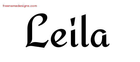 Calligraphic Stylish Name Tattoo Designs Leila Download Free