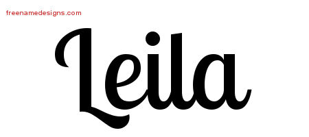 Handwritten Name Tattoo Designs Leila Free Download