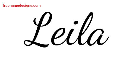 Lively Script Name Tattoo Designs Leila Free Printout