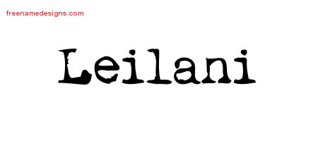Vintage Writer Name Tattoo Designs Leilani Free Lettering