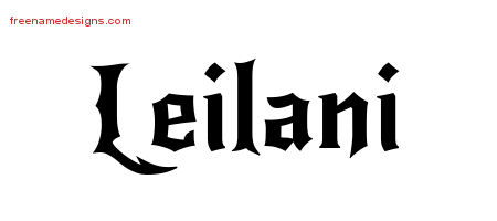 Gothic Name Tattoo Designs Leilani Free Graphic