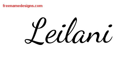 Lively Script Name Tattoo Designs Leilani Free Printout