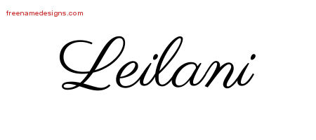 Classic Name Tattoo Designs Leilani Graphic Download