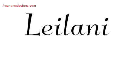 Elegant Name Tattoo Designs Leilani Free Graphic