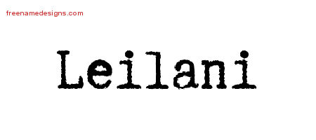 Typewriter Name Tattoo Designs Leilani Free Download