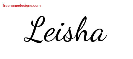 Lively Script Name Tattoo Designs Leisha Free Printout