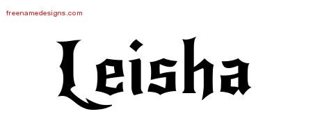 Gothic Name Tattoo Designs Leisha Free Graphic