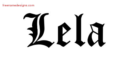 Blackletter Name Tattoo Designs Lela Graphic Download