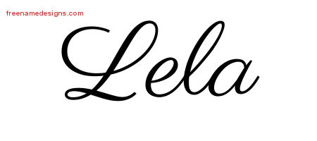 Classic Name Tattoo Designs Lela Graphic Download
