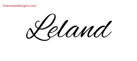 Cursive Name Tattoo Designs Leland Free Graphic