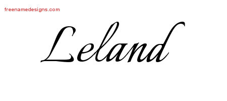 Calligraphic Name Tattoo Designs Leland Free Graphic