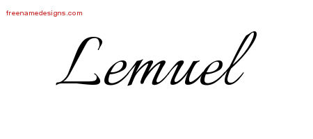 Calligraphic Name Tattoo Designs Lemuel Free Graphic