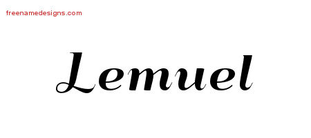Art Deco Name Tattoo Designs Lemuel Graphic Download