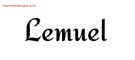 Calligraphic Stylish Name Tattoo Designs Lemuel Free Graphic