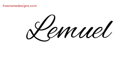 Cursive Name Tattoo Designs Lemuel Free Graphic