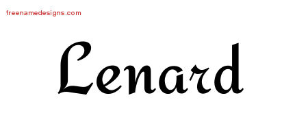 Calligraphic Stylish Name Tattoo Designs Lenard Free Graphic