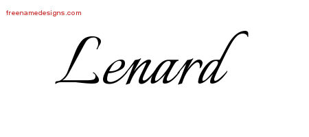 Calligraphic Name Tattoo Designs Lenard Free Graphic