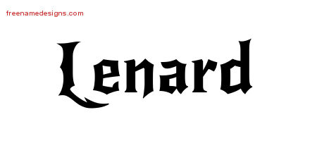 Gothic Name Tattoo Designs Lenard Download Free