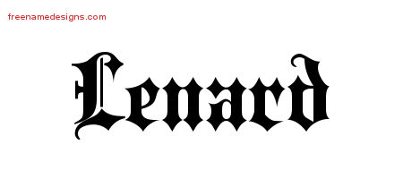Old English Name Tattoo Designs Lenard Free Lettering Old English Name Tattoo Designs Lenard Free Lettering