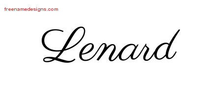 Classic Name Tattoo Designs Lenard Printable
