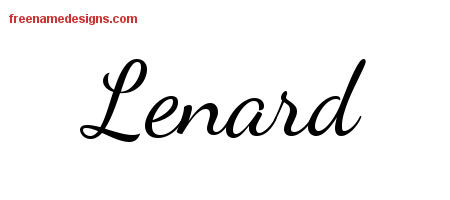 Lively Script Name Tattoo Designs Lenard Free Download