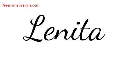 Lively Script Name Tattoo Designs Lenita Free Printout