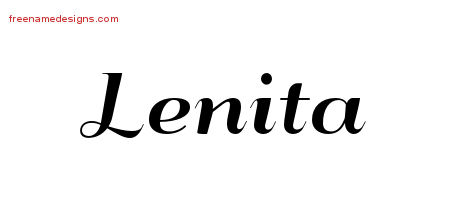 Art Deco Name Tattoo Designs Lenita Printable