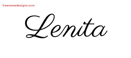 Classic Name Tattoo Designs Lenita Graphic Download