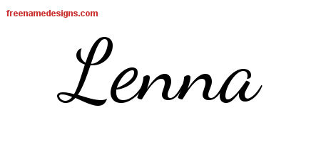 Lively Script Name Tattoo Designs Lenna Free Printout