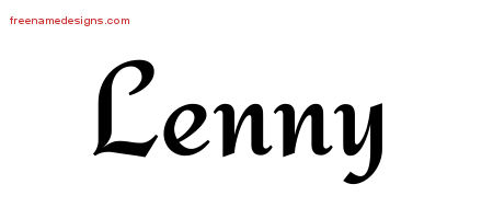 Calligraphic Stylish Name Tattoo Designs Lenny Free Graphic