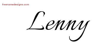 Calligraphic Name Tattoo Designs Lenny Free Graphic