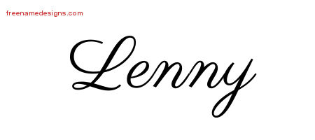 Classic Name Tattoo Designs Lenny Printable