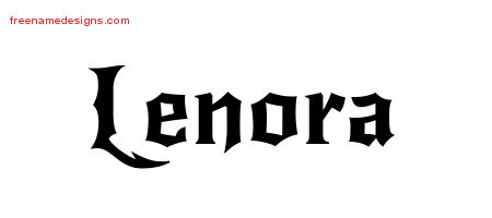 Gothic Name Tattoo Designs Lenora Free Graphic
