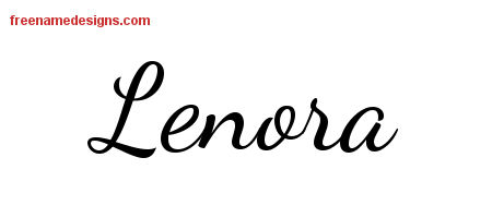 Lively Script Name Tattoo Designs Lenora Free Printout