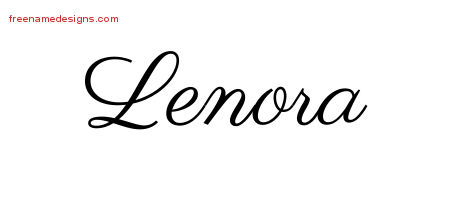 Classic Name Tattoo Designs Lenora Graphic Download
