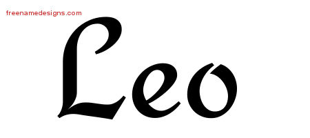 Calligraphic Stylish Name Tattoo Designs Leo Download Free