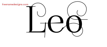 Decorated Name Tattoo Designs Leo Free