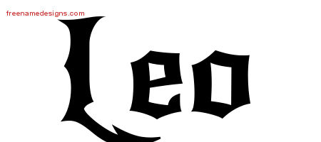 Gothic Name Tattoo Designs Leo Free Graphic