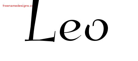 Elegant Name Tattoo Designs Leo Free Graphic