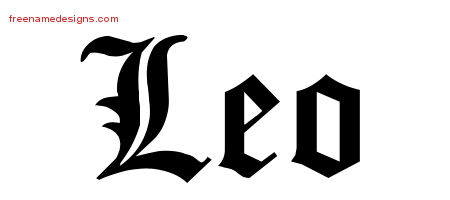 Blackletter Name Tattoo Designs Leo Graphic Download Free Name Designs