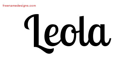 Handwritten Name Tattoo Designs Leola Free Download