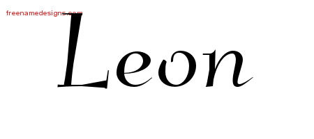 Elegant Name Tattoo Designs Leon Free Graphic