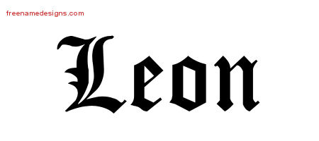 Blackletter Name Tattoo Designs Leon Printable